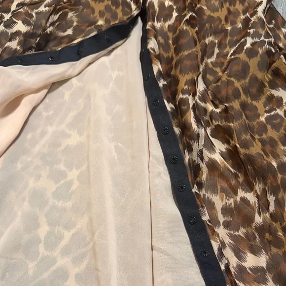 Spiegel Animal Print 100%Silk Dress with Brown and Cream Tones - Picture 7 of 11